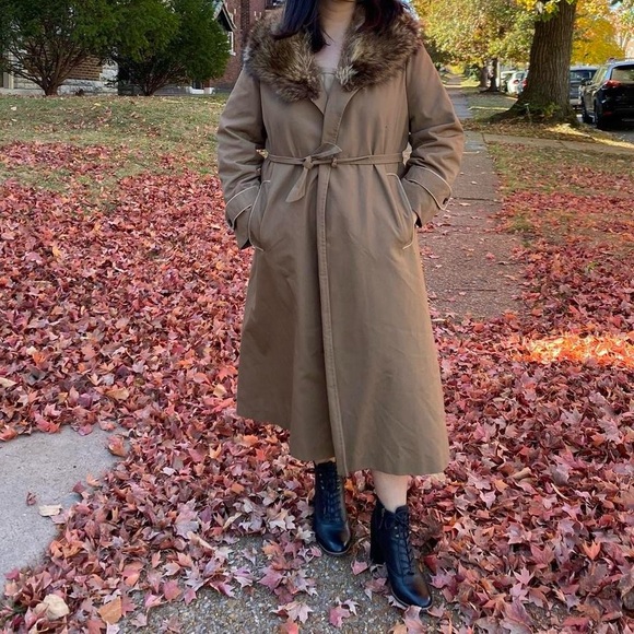 Vintage Neiman Marcus Fur Lined Trench Coat